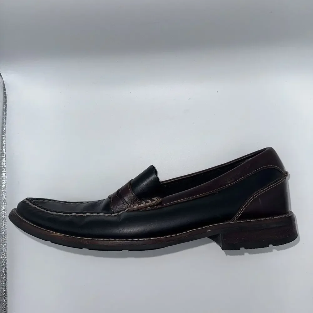 Sperry Top-Sider Men’s 9.5M Black Brown Leather Penny Loafers Slip On